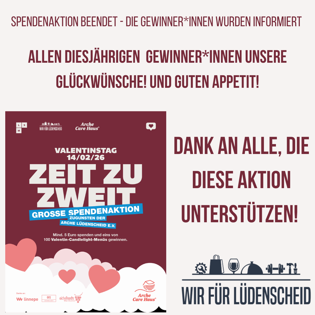💖 Die Gewinnerinnen und Gewinner unserer Valentinstags-Spendenaktion „ZEIT ZU ZWEIT“ stehen fest!