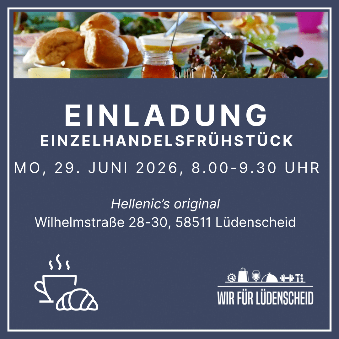 Einladung zum Einzelhandelsfrühstück – 29.6.26